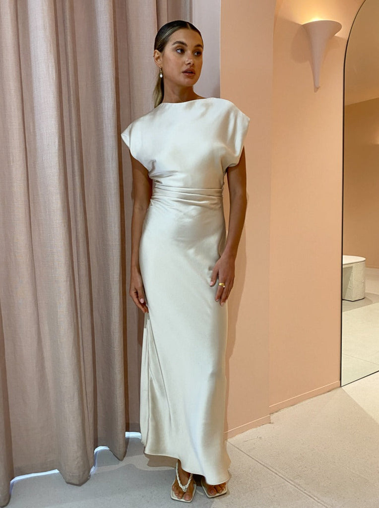 Camilla and Marc Elcar Dress Champagne For Hire EKOLUV