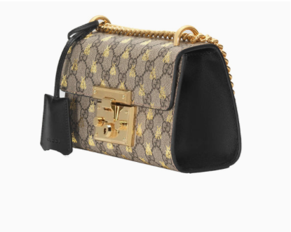 Gucci Padlock Leather Gold Bee Shoulder Bag EKOLUV