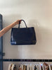 Prada Galleria Saffiano Navy Patent Leather Tote Bag