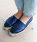 Chanel Navy And Black Leather Espadrilles