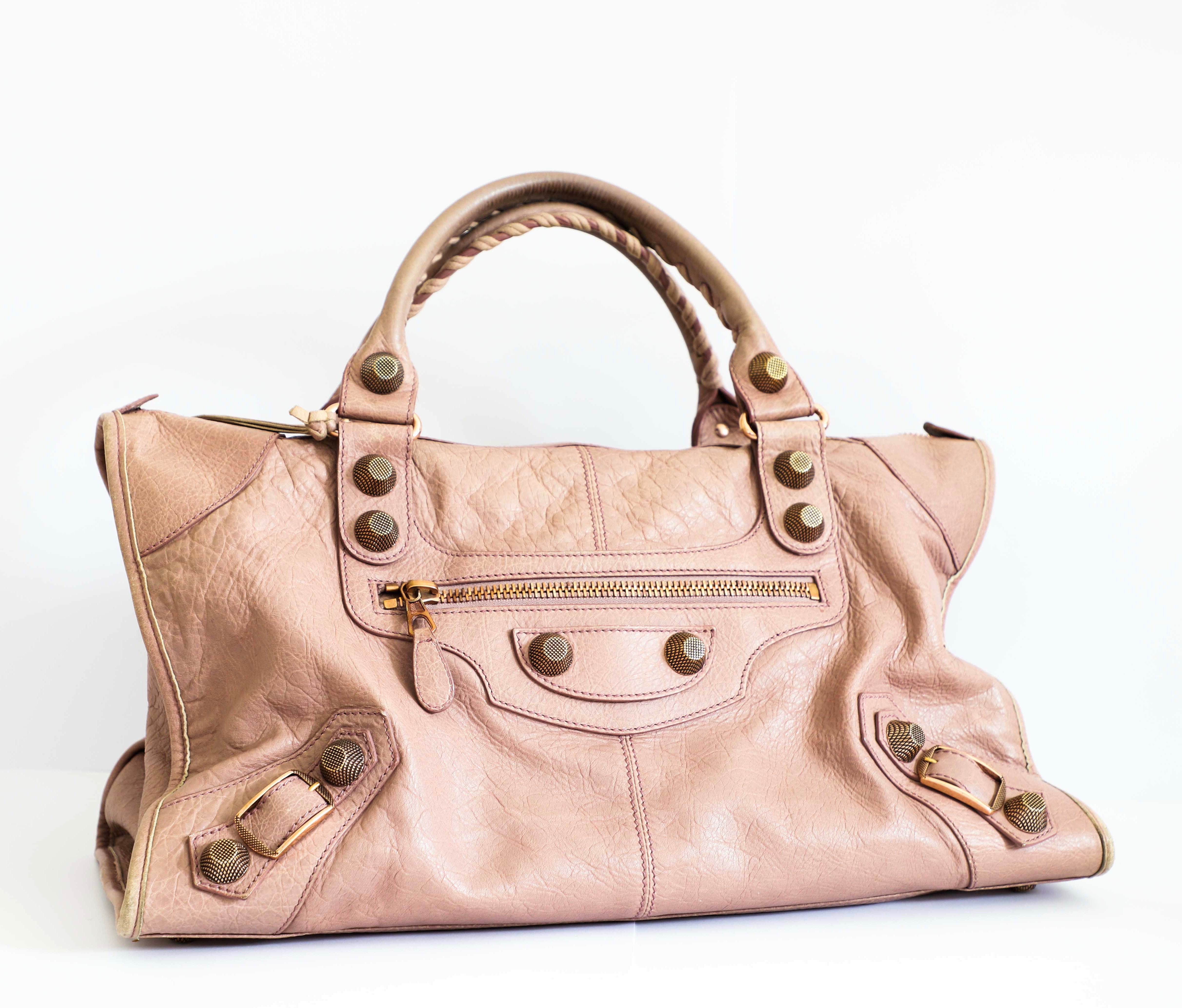 Balenciaga Classic Pink Giant 12 Silver City Large Bag leather handbag with  strap retails at 2490 ref234593  Joli Closet