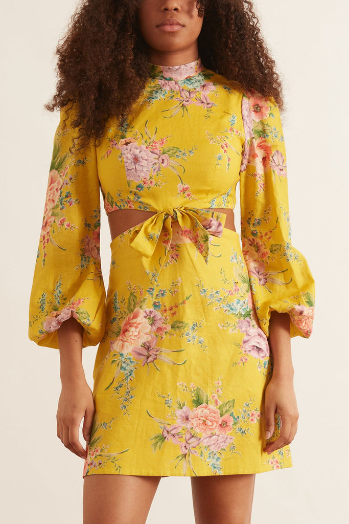 Zimmermann Zinnia Bow Cut Out Short Dress (For Hire) EKOLUV Zimmermann Zinnia Bow Cut Out Short Dress (For Hire) EKOLUV