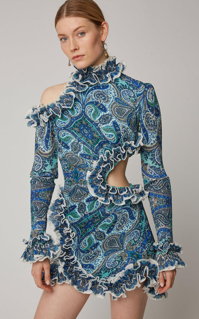 Zimmermann Moncur Asymmetric Mini Dress (For Hire) EKOLUV Zimmermann Moncur Asymmetric Mini Dress (For Hire) EKOLUV